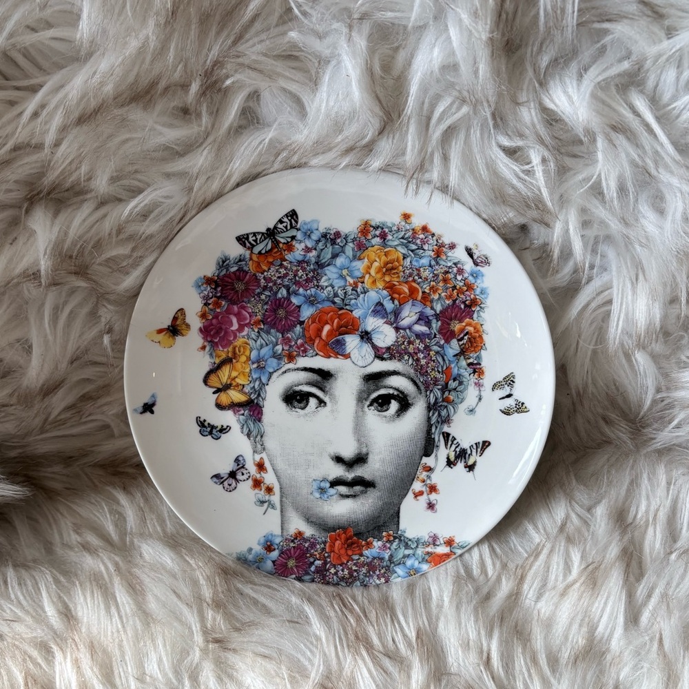 Art Deco Lina Cavalieri Flowers and Butterflies Decorative Plate
